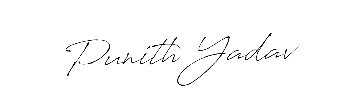 How to make Punith Yadav name signature. Use Antro_Vectra style for creating short signs online. This is the latest handwritten sign. Punith Yadav signature style 6 images and pictures png