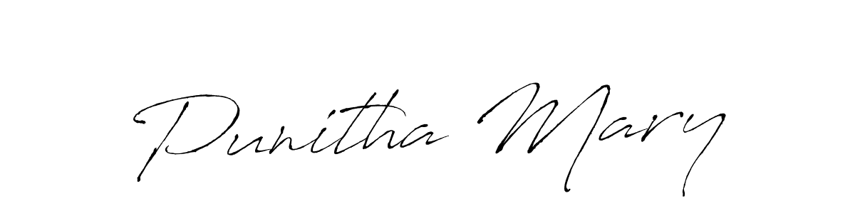 Design your own signature with our free online signature maker. With this signature software, you can create a handwritten (Antro_Vectra) signature for name Punitha Mary. Punitha Mary signature style 6 images and pictures png