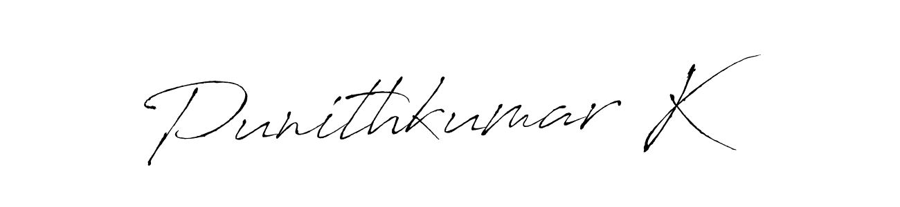 Design your own signature with our free online signature maker. With this signature software, you can create a handwritten (Antro_Vectra) signature for name Punithkumar K. Punithkumar K signature style 6 images and pictures png