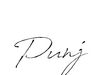 Design your own signature with our free online signature maker. With this signature software, you can create a handwritten (Antro_Vectra) signature for name Punj. Punj signature style 6 images and pictures png