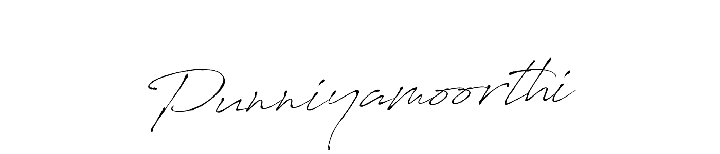 Use a signature maker to create a handwritten signature online. With this signature software, you can design (Antro_Vectra) your own signature for name Punniyamoorthi. Punniyamoorthi signature style 6 images and pictures png