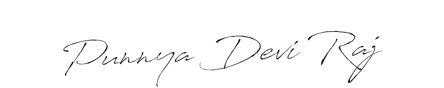 How to make Punnya Devi Raj name signature. Use Antro_Vectra style for creating short signs online. This is the latest handwritten sign. Punnya Devi Raj signature style 6 images and pictures png