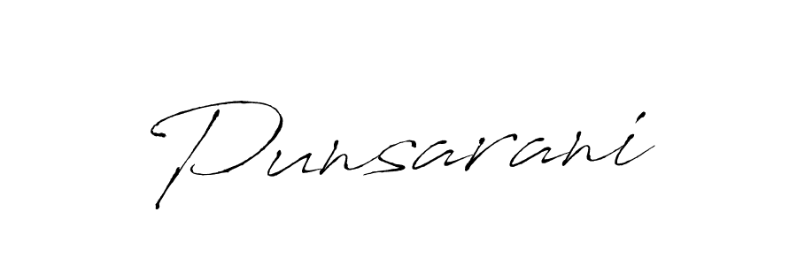 Punsarani stylish signature style. Best Handwritten Sign (Antro_Vectra) for my name. Handwritten Signature Collection Ideas for my name Punsarani. Punsarani signature style 6 images and pictures png