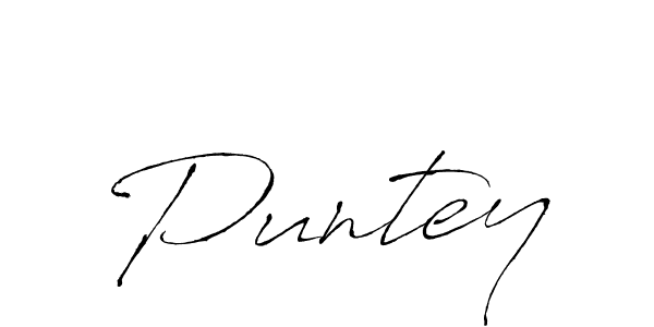 Use a signature maker to create a handwritten signature online. With this signature software, you can design (Antro_Vectra) your own signature for name Puntey. Puntey signature style 6 images and pictures png