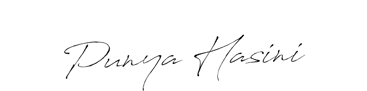 The best way (Antro_Vectra) to make a short signature is to pick only two or three words in your name. The name Punya Hasini include a total of six letters. For converting this name. Punya Hasini signature style 6 images and pictures png