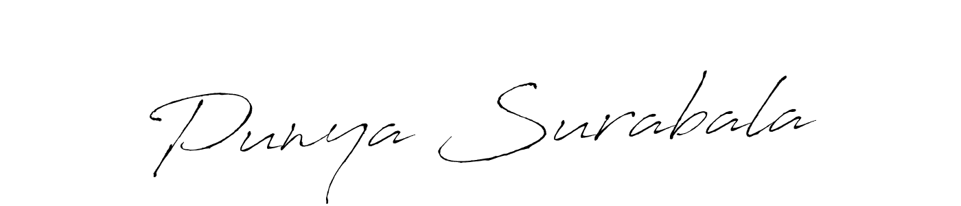 The best way (Antro_Vectra) to make a short signature is to pick only two or three words in your name. The name Punya Surabala include a total of six letters. For converting this name. Punya Surabala signature style 6 images and pictures png