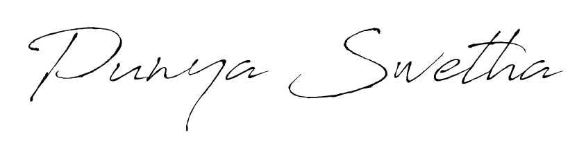 How to make Punya Swetha name signature. Use Antro_Vectra style for creating short signs online. This is the latest handwritten sign. Punya Swetha signature style 6 images and pictures png