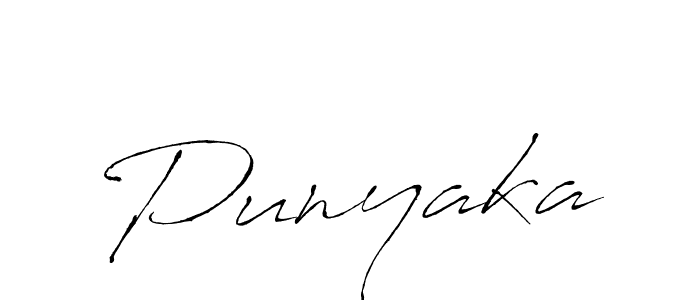 Make a beautiful signature design for name Punyaka. With this signature (Antro_Vectra) style, you can create a handwritten signature for free. Punyaka signature style 6 images and pictures png