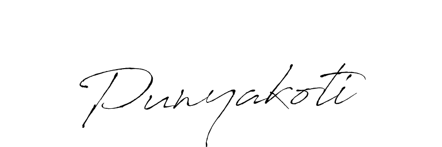 How to make Punyakoti signature? Antro_Vectra is a professional autograph style. Create handwritten signature for Punyakoti name. Punyakoti signature style 6 images and pictures png