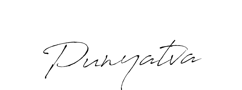 Punyatva stylish signature style. Best Handwritten Sign (Antro_Vectra) for my name. Handwritten Signature Collection Ideas for my name Punyatva. Punyatva signature style 6 images and pictures png