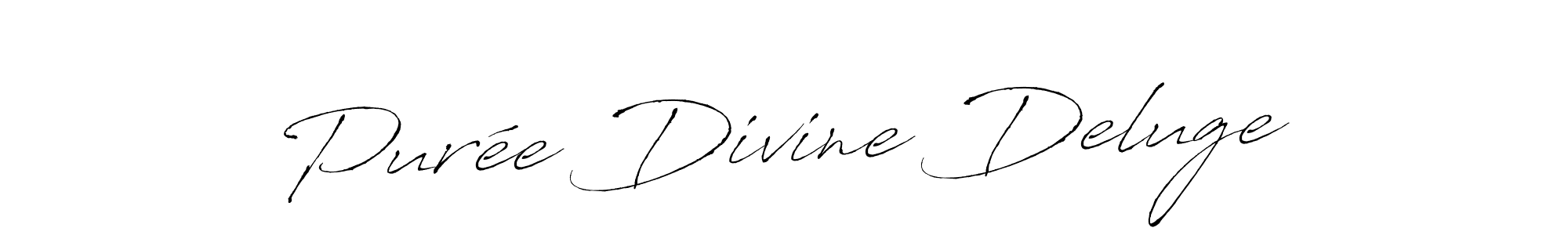 Design your own signature with our free online signature maker. With this signature software, you can create a handwritten (Antro_Vectra) signature for name Purée Divine Deluge. Purée Divine Deluge signature style 6 images and pictures png