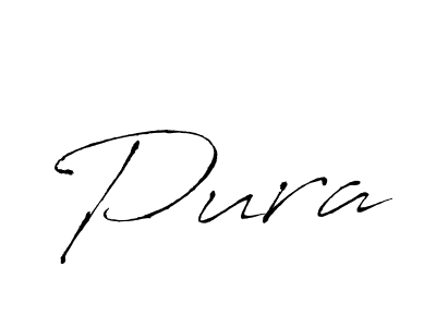 Pura stylish signature style. Best Handwritten Sign (Antro_Vectra) for my name. Handwritten Signature Collection Ideas for my name Pura. Pura signature style 6 images and pictures png