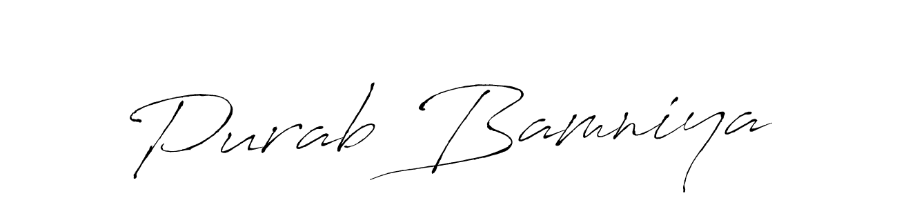 Use a signature maker to create a handwritten signature online. With this signature software, you can design (Antro_Vectra) your own signature for name Purab Bamniya. Purab Bamniya signature style 6 images and pictures png