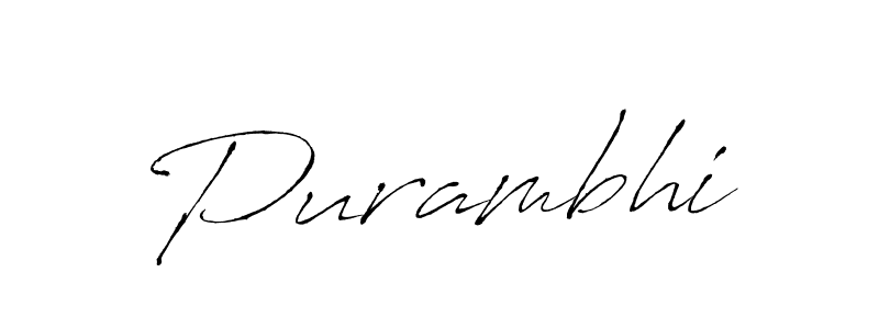 Purambhi stylish signature style. Best Handwritten Sign (Antro_Vectra) for my name. Handwritten Signature Collection Ideas for my name Purambhi. Purambhi signature style 6 images and pictures png