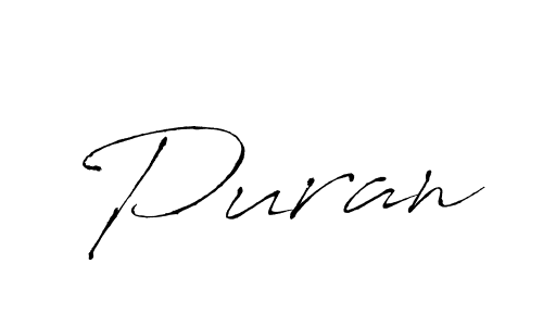 Make a beautiful signature design for name Puran. With this signature (Antro_Vectra) style, you can create a handwritten signature for free. Puran signature style 6 images and pictures png