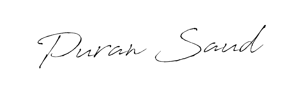 Design your own signature with our free online signature maker. With this signature software, you can create a handwritten (Antro_Vectra) signature for name Puran Saud. Puran Saud signature style 6 images and pictures png