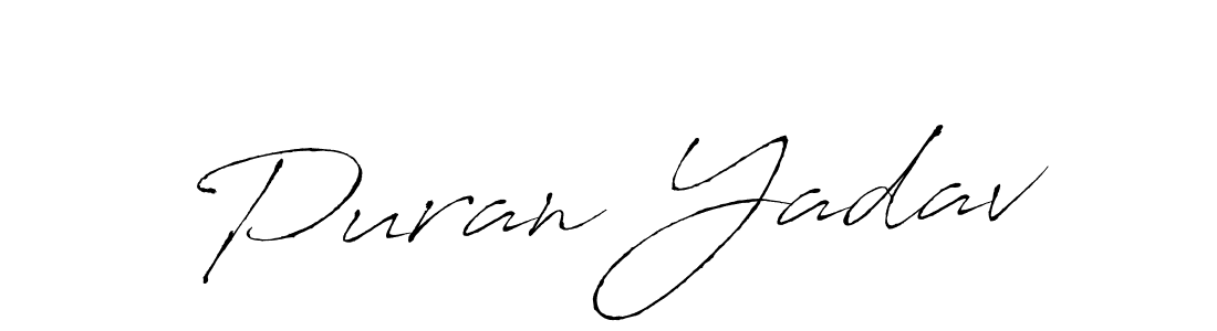 Make a beautiful signature design for name Puran Yadav. With this signature (Antro_Vectra) style, you can create a handwritten signature for free. Puran Yadav signature style 6 images and pictures png