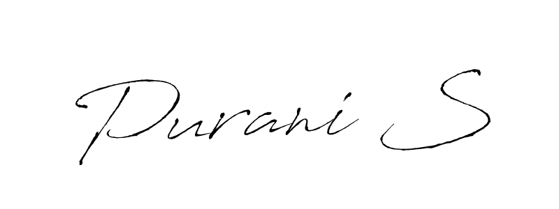 Create a beautiful signature design for name Purani S. With this signature (Antro_Vectra) fonts, you can make a handwritten signature for free. Purani S signature style 6 images and pictures png