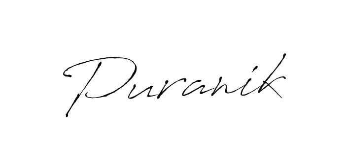 Make a beautiful signature design for name Puranik. With this signature (Antro_Vectra) style, you can create a handwritten signature for free. Puranik signature style 6 images and pictures png