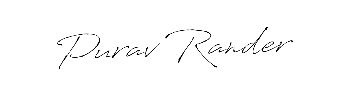 How to make Purav Rander name signature. Use Antro_Vectra style for creating short signs online. This is the latest handwritten sign. Purav Rander signature style 6 images and pictures png