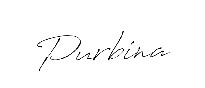 Make a beautiful signature design for name Purbina. With this signature (Antro_Vectra) style, you can create a handwritten signature for free. Purbina signature style 6 images and pictures png