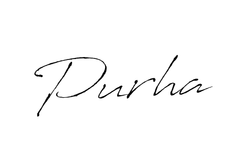 Purha stylish signature style. Best Handwritten Sign (Antro_Vectra) for my name. Handwritten Signature Collection Ideas for my name Purha. Purha signature style 6 images and pictures png