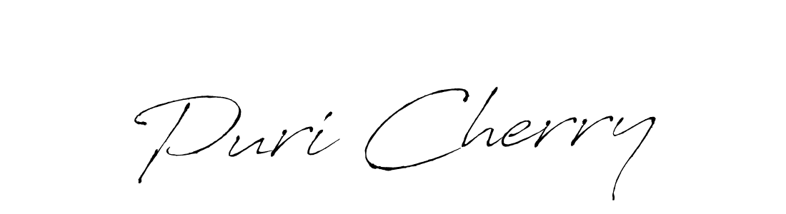 How to make Puri Cherry name signature. Use Antro_Vectra style for creating short signs online. This is the latest handwritten sign. Puri Cherry signature style 6 images and pictures png