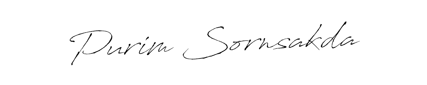 How to make Purim Sornsakda name signature. Use Antro_Vectra style for creating short signs online. This is the latest handwritten sign. Purim Sornsakda signature style 6 images and pictures png