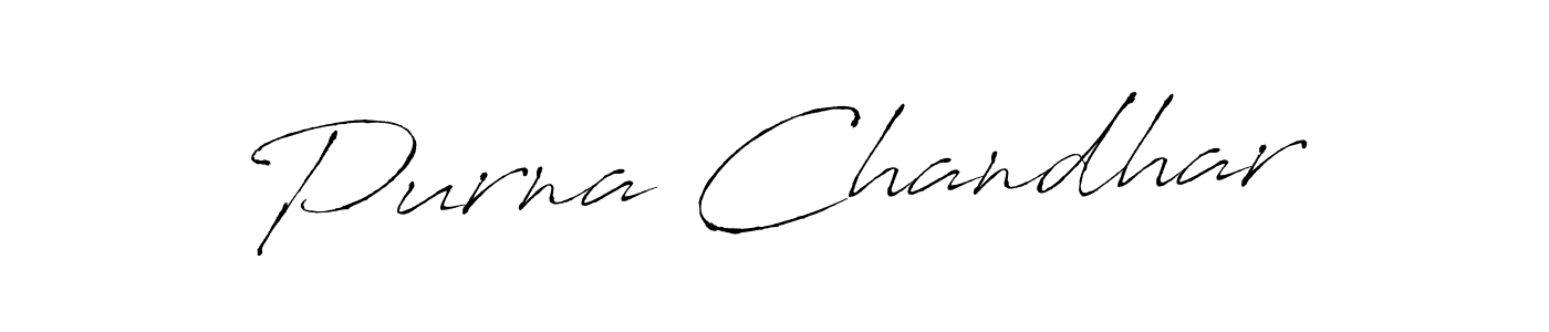 Purna Chandhar stylish signature style. Best Handwritten Sign (Antro_Vectra) for my name. Handwritten Signature Collection Ideas for my name Purna Chandhar. Purna Chandhar signature style 6 images and pictures png