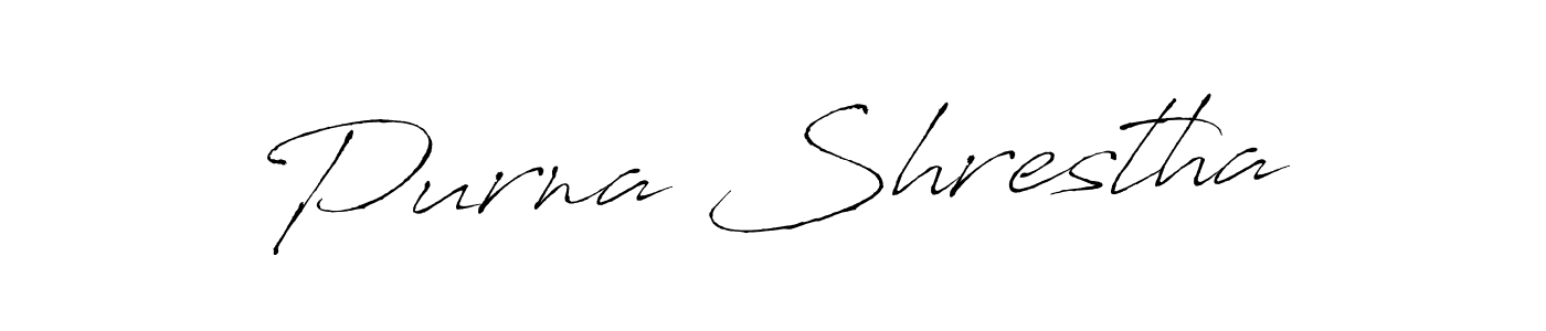 Purna Shrestha stylish signature style. Best Handwritten Sign (Antro_Vectra) for my name. Handwritten Signature Collection Ideas for my name Purna Shrestha. Purna Shrestha signature style 6 images and pictures png