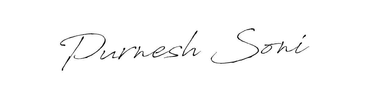 Make a beautiful signature design for name Purnesh Soni. With this signature (Antro_Vectra) style, you can create a handwritten signature for free. Purnesh Soni signature style 6 images and pictures png
