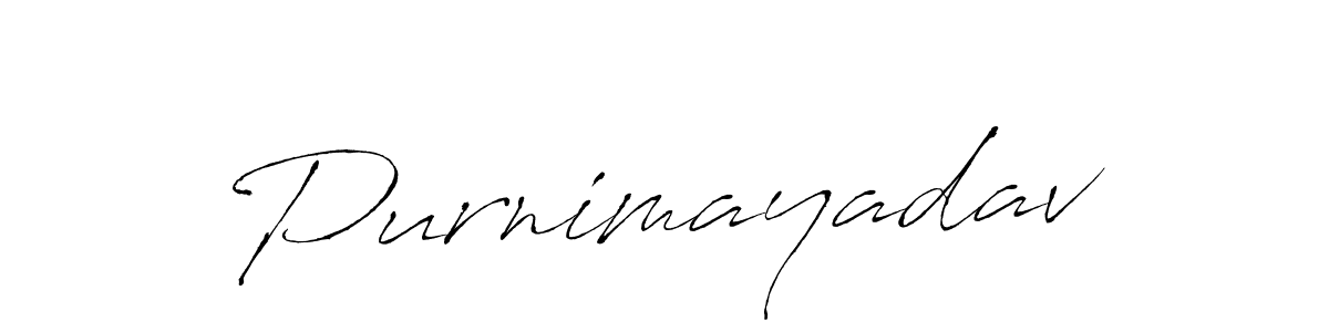 Design your own signature with our free online signature maker. With this signature software, you can create a handwritten (Antro_Vectra) signature for name Purnimayadav. Purnimayadav signature style 6 images and pictures png