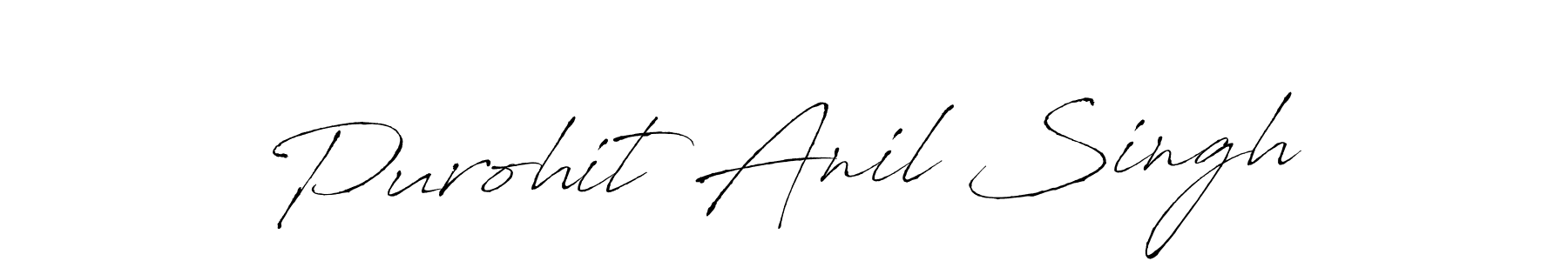 Create a beautiful signature design for name Purohit Anil Singh. With this signature (Antro_Vectra) fonts, you can make a handwritten signature for free. Purohit Anil Singh signature style 6 images and pictures png
