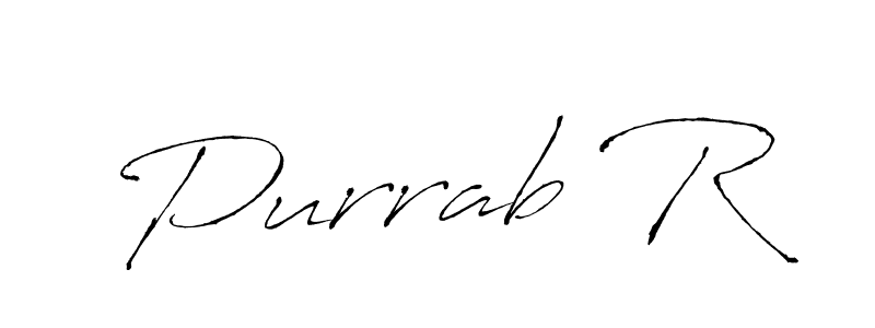 Purrab R stylish signature style. Best Handwritten Sign (Antro_Vectra) for my name. Handwritten Signature Collection Ideas for my name Purrab R. Purrab R signature style 6 images and pictures png