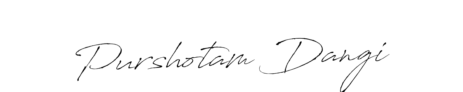 Make a beautiful signature design for name Purshotam Dangi. With this signature (Antro_Vectra) style, you can create a handwritten signature for free. Purshotam Dangi signature style 6 images and pictures png