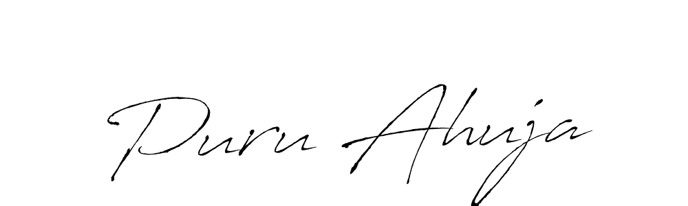 if you are searching for the best signature style for your name Puru Ahuja. so please give up your signature search. here we have designed multiple signature styles  using Antro_Vectra. Puru Ahuja signature style 6 images and pictures png