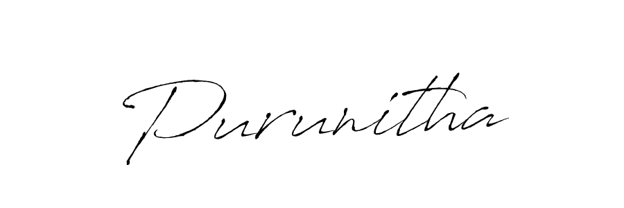 Design your own signature with our free online signature maker. With this signature software, you can create a handwritten (Antro_Vectra) signature for name Purunitha. Purunitha signature style 6 images and pictures png