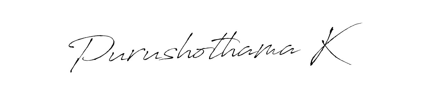 Purushothama K stylish signature style. Best Handwritten Sign (Antro_Vectra) for my name. Handwritten Signature Collection Ideas for my name Purushothama K. Purushothama K signature style 6 images and pictures png