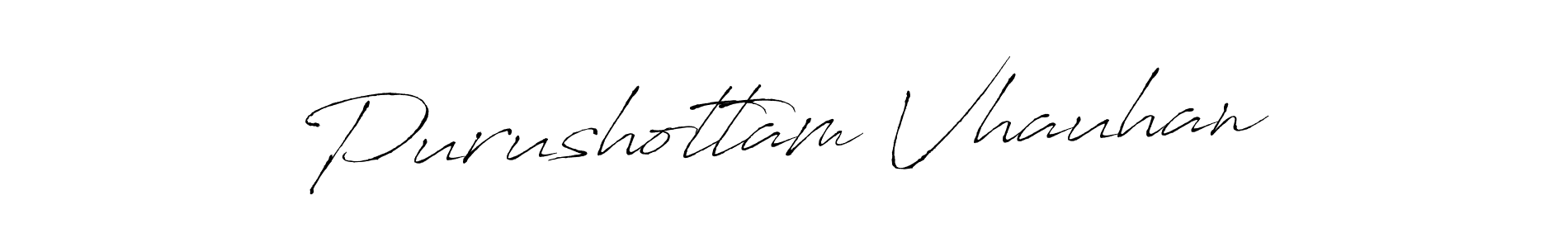 How to make Purushottam Vhauhan name signature. Use Antro_Vectra style for creating short signs online. This is the latest handwritten sign. Purushottam Vhauhan signature style 6 images and pictures png