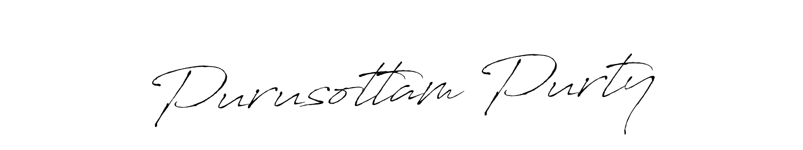 Purusottam Purty stylish signature style. Best Handwritten Sign (Antro_Vectra) for my name. Handwritten Signature Collection Ideas for my name Purusottam Purty. Purusottam Purty signature style 6 images and pictures png