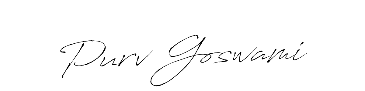 Design your own signature with our free online signature maker. With this signature software, you can create a handwritten (Antro_Vectra) signature for name Purv Goswami. Purv Goswami signature style 6 images and pictures png