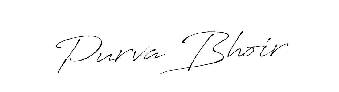 How to make Purva Bhoir name signature. Use Antro_Vectra style for creating short signs online. This is the latest handwritten sign. Purva Bhoir signature style 6 images and pictures png