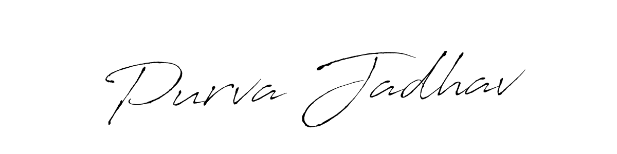 This is the best signature style for the Purva Jadhav name. Also you like these signature font (Antro_Vectra). Mix name signature. Purva Jadhav signature style 6 images and pictures png