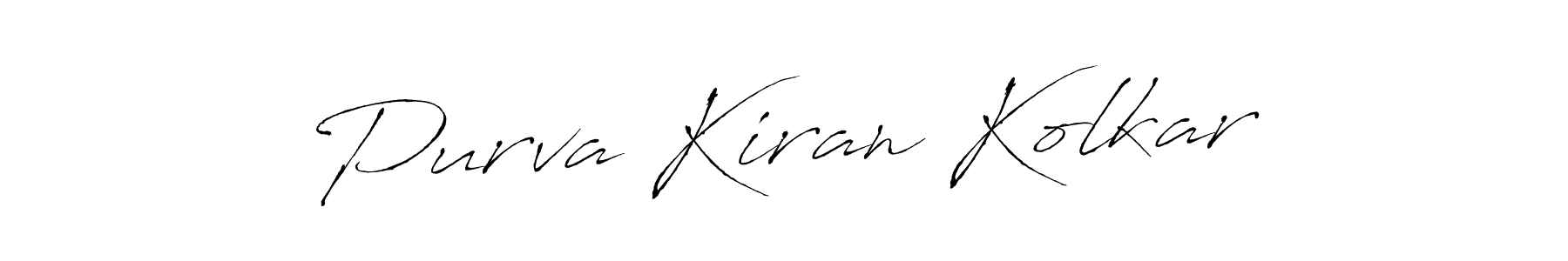 Purva Kiran Kolkar stylish signature style. Best Handwritten Sign (Antro_Vectra) for my name. Handwritten Signature Collection Ideas for my name Purva Kiran Kolkar. Purva Kiran Kolkar signature style 6 images and pictures png