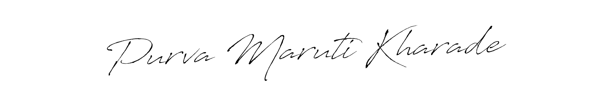 Also we have Purva Maruti Kharade name is the best signature style. Create professional handwritten signature collection using Antro_Vectra autograph style. Purva Maruti Kharade signature style 6 images and pictures png