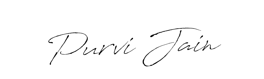 Purvi Jain stylish signature style. Best Handwritten Sign (Antro_Vectra) for my name. Handwritten Signature Collection Ideas for my name Purvi Jain. Purvi Jain signature style 6 images and pictures png