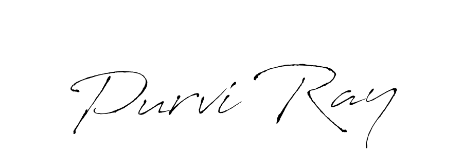 How to make Purvi Ray name signature. Use Antro_Vectra style for creating short signs online. This is the latest handwritten sign. Purvi Ray signature style 6 images and pictures png