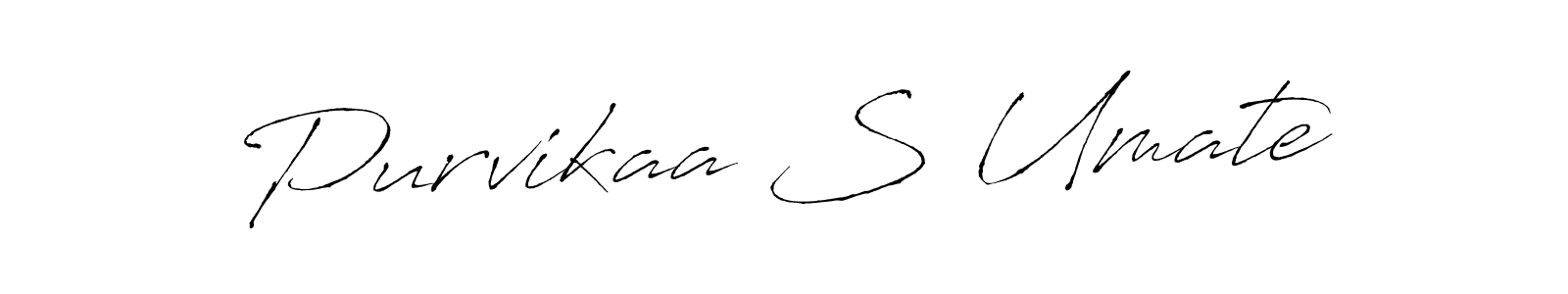 How to make Purvikaa S Umate name signature. Use Antro_Vectra style for creating short signs online. This is the latest handwritten sign. Purvikaa S Umate signature style 6 images and pictures png