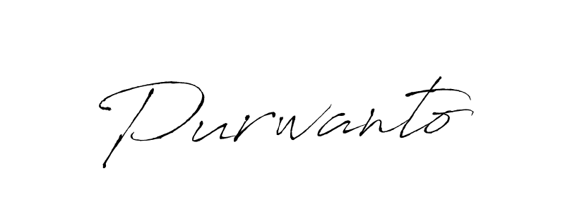 Make a beautiful signature design for name Purwanto. With this signature (Antro_Vectra) style, you can create a handwritten signature for free. Purwanto signature style 6 images and pictures png