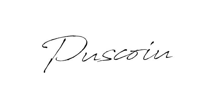 Design your own signature with our free online signature maker. With this signature software, you can create a handwritten (Antro_Vectra) signature for name Puscoiu. Puscoiu signature style 6 images and pictures png